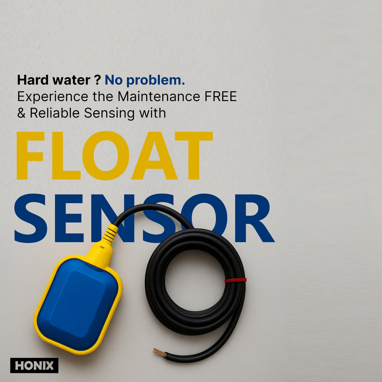 HONIX Fully Automatic Water Level Controller with Float Sensor | Automatic ON and Off | Overhead Tank Controller | Float Sensor, USB Adapter, USB Cable Included (Color-Grey, STC-Float-USB) | Tankstat STC-Float