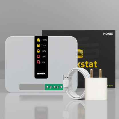 HONIX Water Level Indicator with Overflow Alarm and Low Level Alarm | 5 Level Indication | Auto-Mute Alarm | 5 Sensors | For Single Tank | Tankstat WLI